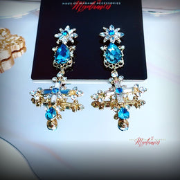 Diamond Crusted Cross Earrings