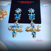 Diamond Crusted Cross Earrings
