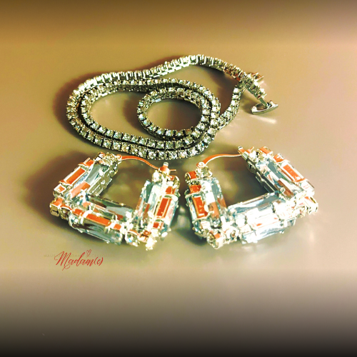 White Diamond Bamboo Hoops