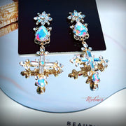 Diamond Crusted Cross Earrings