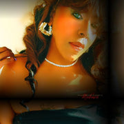 White Diamond Bamboo Hoops