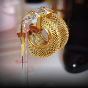Vintage Vibes Mesh Hoop Earrings - Gold