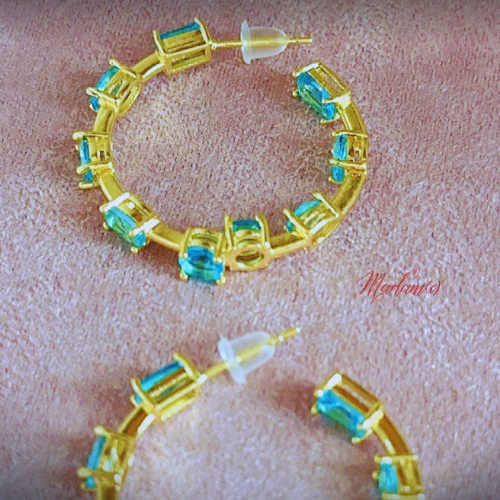 Aqua Lux Gem Hoops