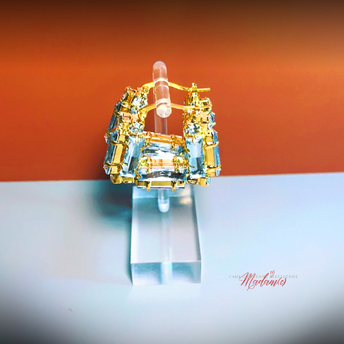 White Diamond Bamboo Hoops