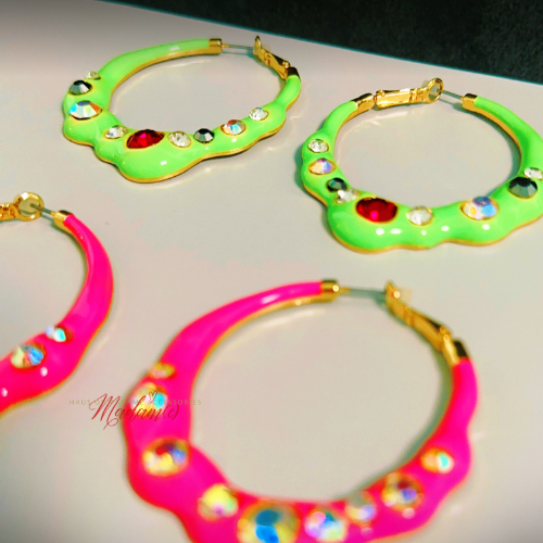 Graffiti Glam Drip Hoops