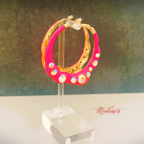 Graffiti Glam Drip Hoops