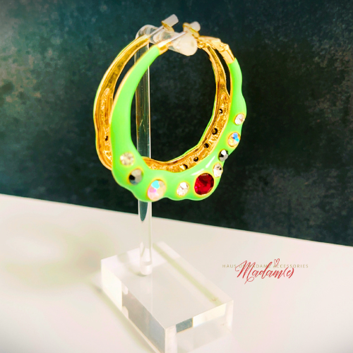 Graffiti Glam Drip Hoops