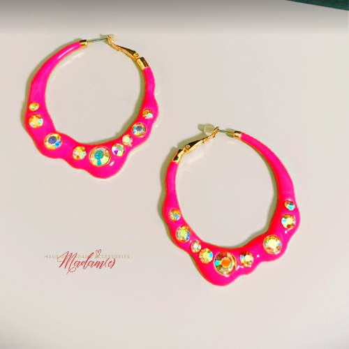 Graffiti Glam Drip Hoops