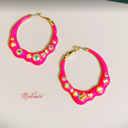 Graffiti Glam Drip Hoops