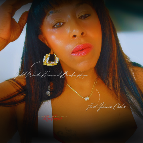 White Diamond Bamboo Hoops