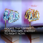 White Diamond Bamboo Hoops