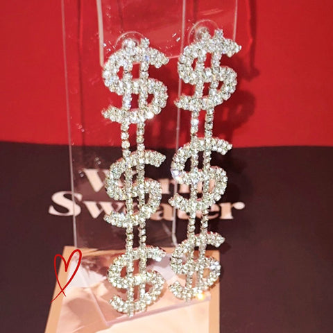 Get Money Earrings - Silver