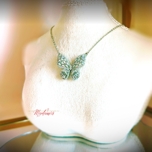 Necklace on a mannequin with a blurred background
