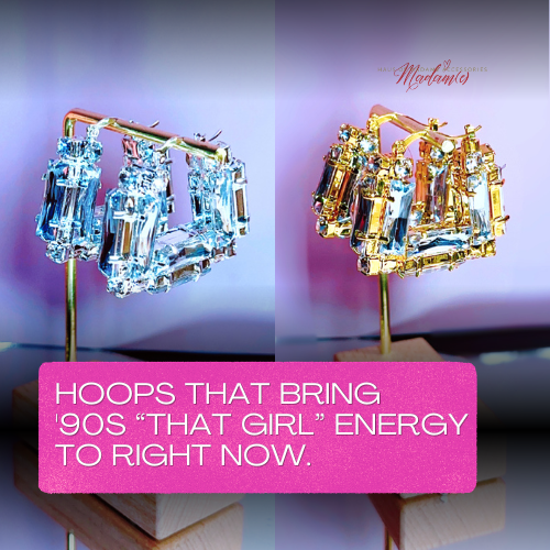 White Diamond Bamboo Hoops