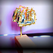 White Diamond Bamboo Hoops