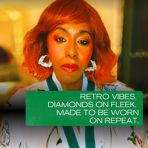 White Diamond Bamboo Hoops