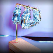 White Diamond Bamboo Hoops