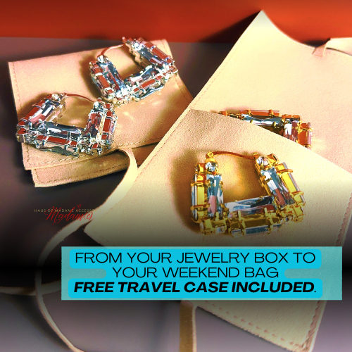 White Diamond Bamboo Hoops